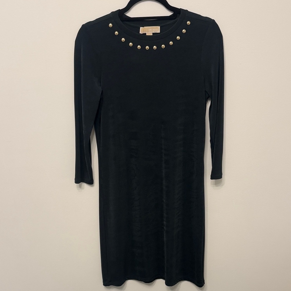 Michael Kors Black Dress with Gold Accents